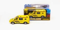 Ambulance Pull Back Met Licht En Geluid -Kinderwereld Verkoop ambulance kidsglobe 510643 2