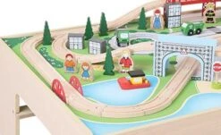 BigJigs BJT045 Treintafel City Spoortafel Houten Trein -Kinderwereld Verkoop bigjigs bt045 city trein set en tafel 1 1