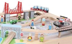 BigJigs BJT045 Treintafel City Spoortafel Houten Trein -Kinderwereld Verkoop bigjigs bt045 city trein set en tafel 2