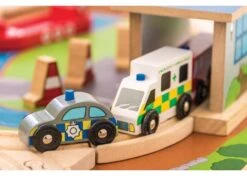 BigJigs BJT049 Treintafel Brandweer Spoortafel Houten Trein -Kinderwereld Verkoop bigjigs bt049 brandwweer trein set en tafel 3