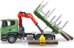 Bruder 3524 Houttransporter Vrachtauto Scania R-series Met Kraan -Kinderwereld Verkoop bruder houttransporter scania r series met kraan en 3 boomstammen 1 1