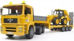 Bruder 2776 MAN TGA Trekker+dieplader En Graaf-laadcombinatie -Kinderwereld Verkoop bruder man trekker met flegl dieplader en graaf laadcombinatie 3