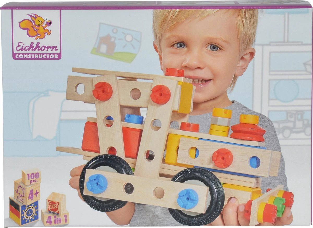 Eichhorn 4in1 Constructor 100-dlg Houten Constructie-speelgoed 3 Eichhorn 4in1 Constructor 100-dlg Houten Constructie-speelgoed