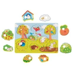 Houten Achtergrondpuzzel In-de-tuin Goki -Kinderwereld Verkoop goki 57473 achtergrondpuzzel in de tuin 2