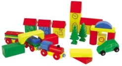 Blokkenset HEROS Combi-speelbox 32-delig -Kinderwereld Verkoop houten blokken combi in ton heros 27181 1 1