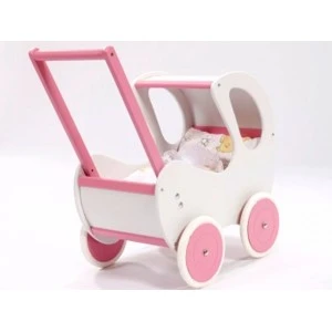 Houten Poppenwagen De Luxe White Incl. Dekbed / Slaapzak 5 Houten Poppenwagen De Luxe White Incl. Dekbed / Slaapzak - Afbeelding 3