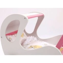 Houten Poppenwagen De Luxe White Incl. Dekbed / Slaapzak 10 Houten Poppenwagen De Luxe White Incl. Dekbed / Slaapzak -Kinderwereld Verkoop houten poppenwagen met kap pallas wit rose 2