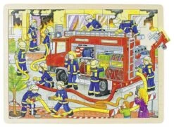 Houten Puzzel Brandweer -Kinderwereld Verkoop houten puzzel brandweer goki 57527 1