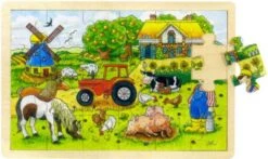 Houten Puzzel Mullers Boerderij -Kinderwereld Verkoop houten puzzel mullers boerderij goki 57891 1