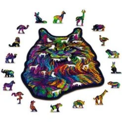 Wooden City Houten Puzzel Rainbow Wild Cat L 300 -Kinderwereld Verkoop houten puzzel wooden wild cat L300 3