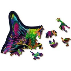 Wooden City Houten Puzzel Rainbow Wild Cat L 300 -Kinderwereld Verkoop houten puzzel wooden wild cat L300 4