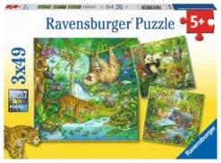 In Het Oerwoud – Ravensburger – 3 X 49 Stukjes