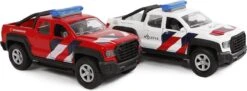 KidsGlobe Politie+Brandweerauto 4×4 Met Geluid En Zwaailicht -Kinderwereld Verkoop kidsglobe rescue team 510249 8713219380116 politie en brandweer 4x4