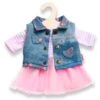 Kledingset Jurk Rose Met Spijkerjack Mt. 35 – 45 Cm. -Kinderwereld Verkoop kledingset pop heless 1550 2550 1