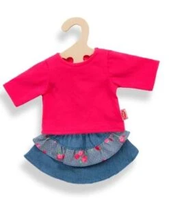 Spijkerrrok Met T-shirt Mt. 35 – 45 Cm. -Kinderwereld Verkoop kledingsetje pop heless 950 1950 1 1