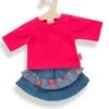 Spijkerrrok Met T-shirt Mt. 35 – 45 Cm. -Kinderwereld Verkoop kledingsetje pop heless 950 1950 1