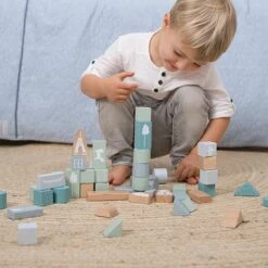 Little Dutch Houten Blokkenton Blauw LittleDutch -Kinderwereld Verkoop little dutch 4413 blauw houten blokken in ton 3