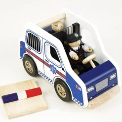 Houten Politie-auto Pintoy -Kinderwereld Verkoop politie auto pintoy 10585 1 1