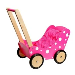 Kinderwereld Verkoop -Kinderwereld Verkoop poppenwagen simply for kids stippen rose 1