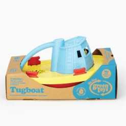 Green Toys Green-Toys Sleepboot Geel Met Blauw Handvat -Kinderwereld Verkoop sleepboot blauwe handvat green toys 1