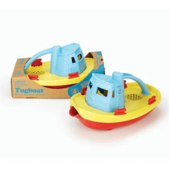 Green Toys Green-Toys Sleepboot Geel Met Blauw Handvat -Kinderwereld Verkoop sleepboot blauwe handvat green toys 2