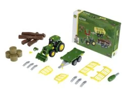 Theo Klein 3907 – John Deere Tractor Met Voorlader, Aanhanger (4 Modules) En Ploeg -Kinderwereld Verkoop theo klein 3906 john deere tractor aanhangwagen hooi hout transport 2 1 scaled 1