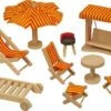 Tuinmeubelset – Inrichting Poppenhuis -Kinderwereld Verkoop tuinmeubelset poppenhuis goki 51913