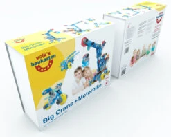 Volk’s Baukasten Big Crane And Motorbike -Kinderwereld Verkoop volk s baukasten 100 big crane motorbike 3 1